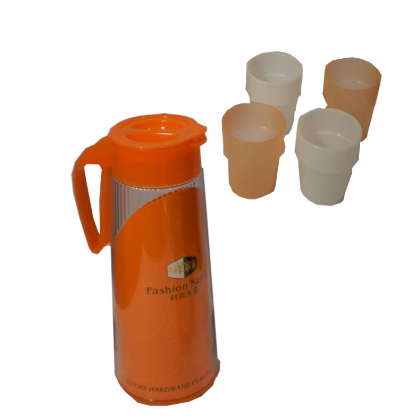 Water Set High Quality Plastic Jug 4 Glasses Fashion Kettle